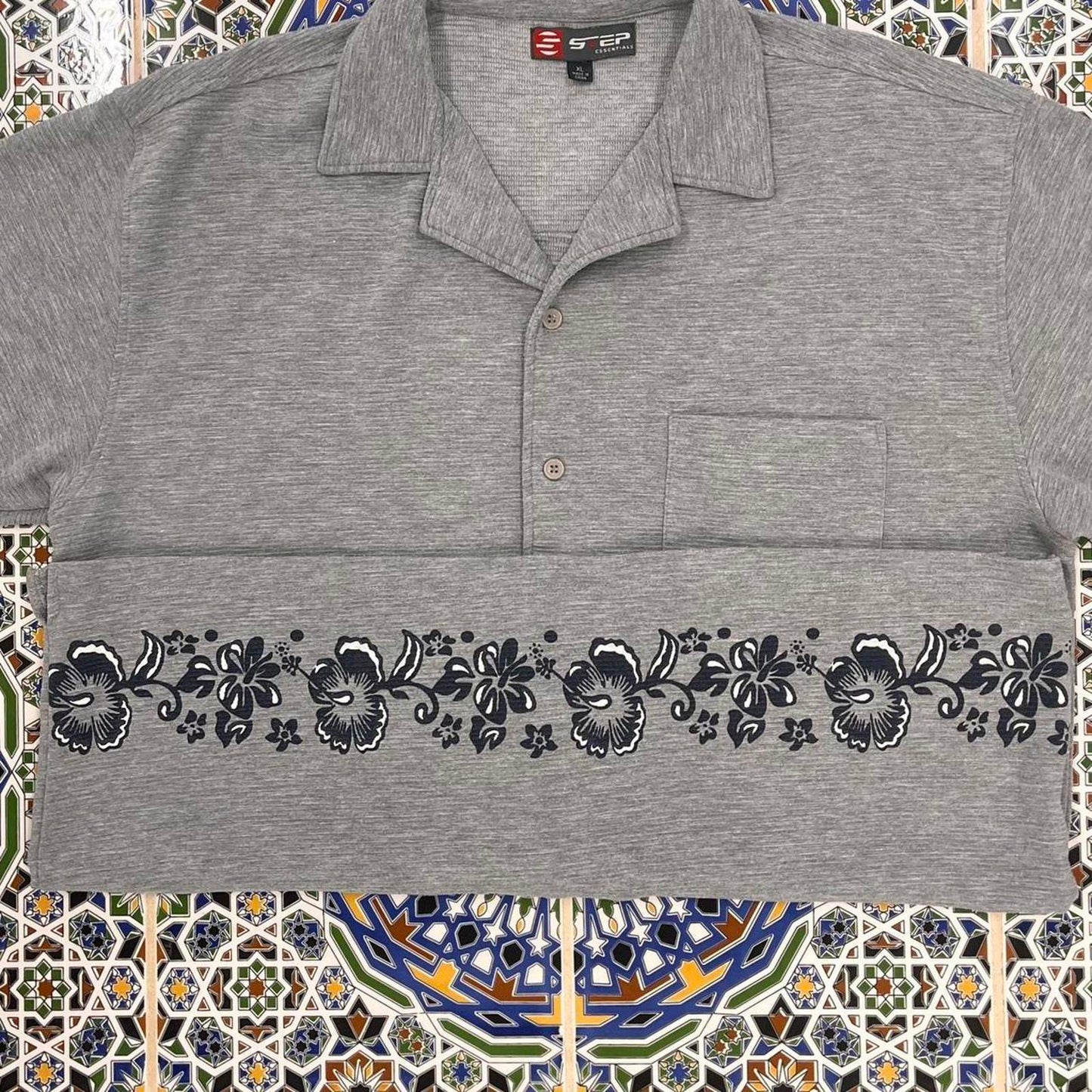 step essentials hawaiian short sleeved button up shirt