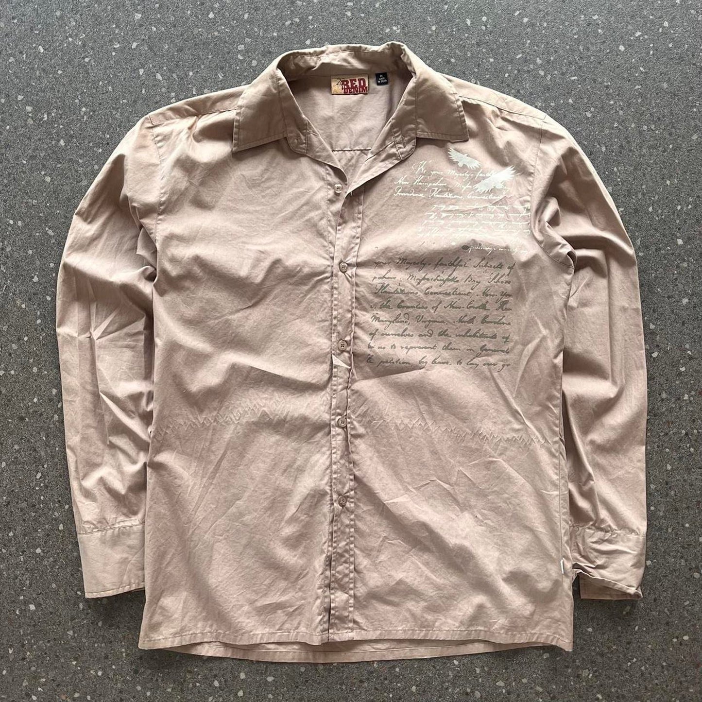 26 red button up shirt