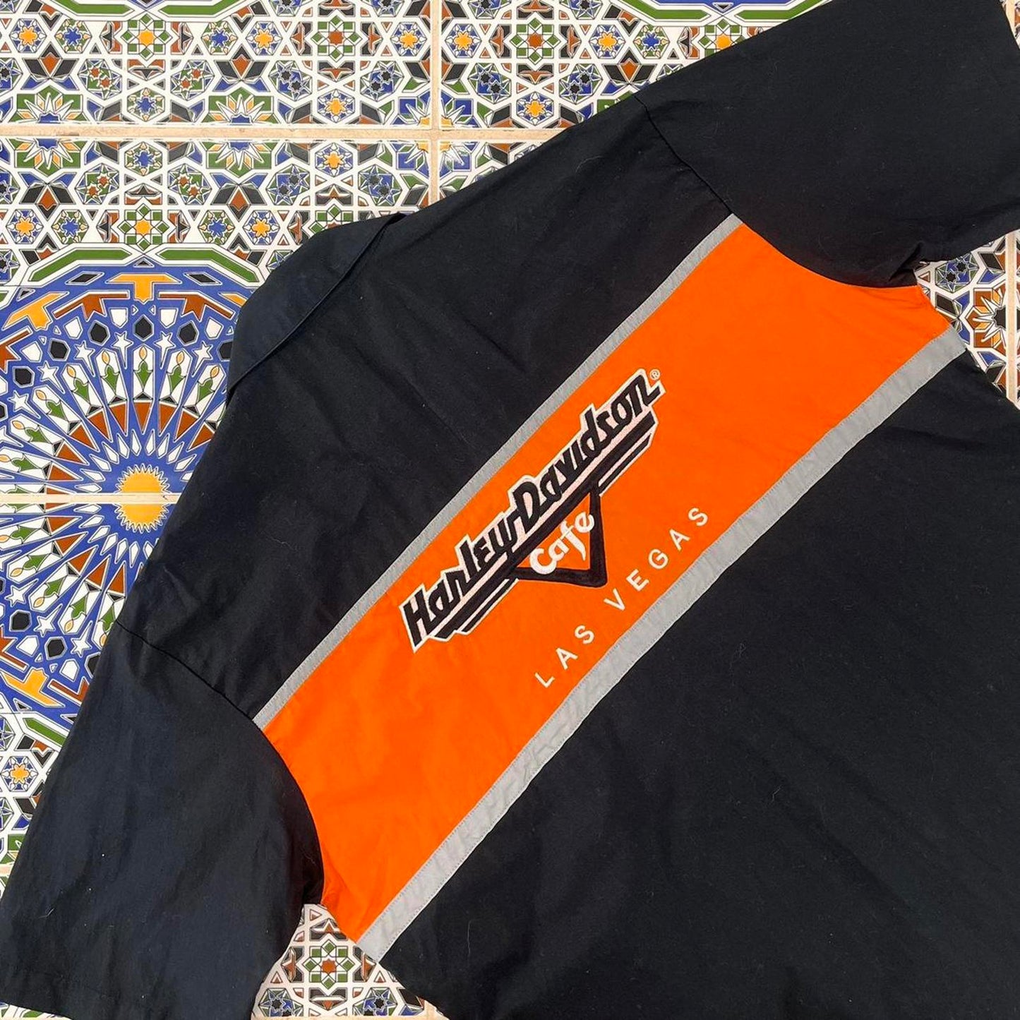 Harley davidson short sleeved button up shirt