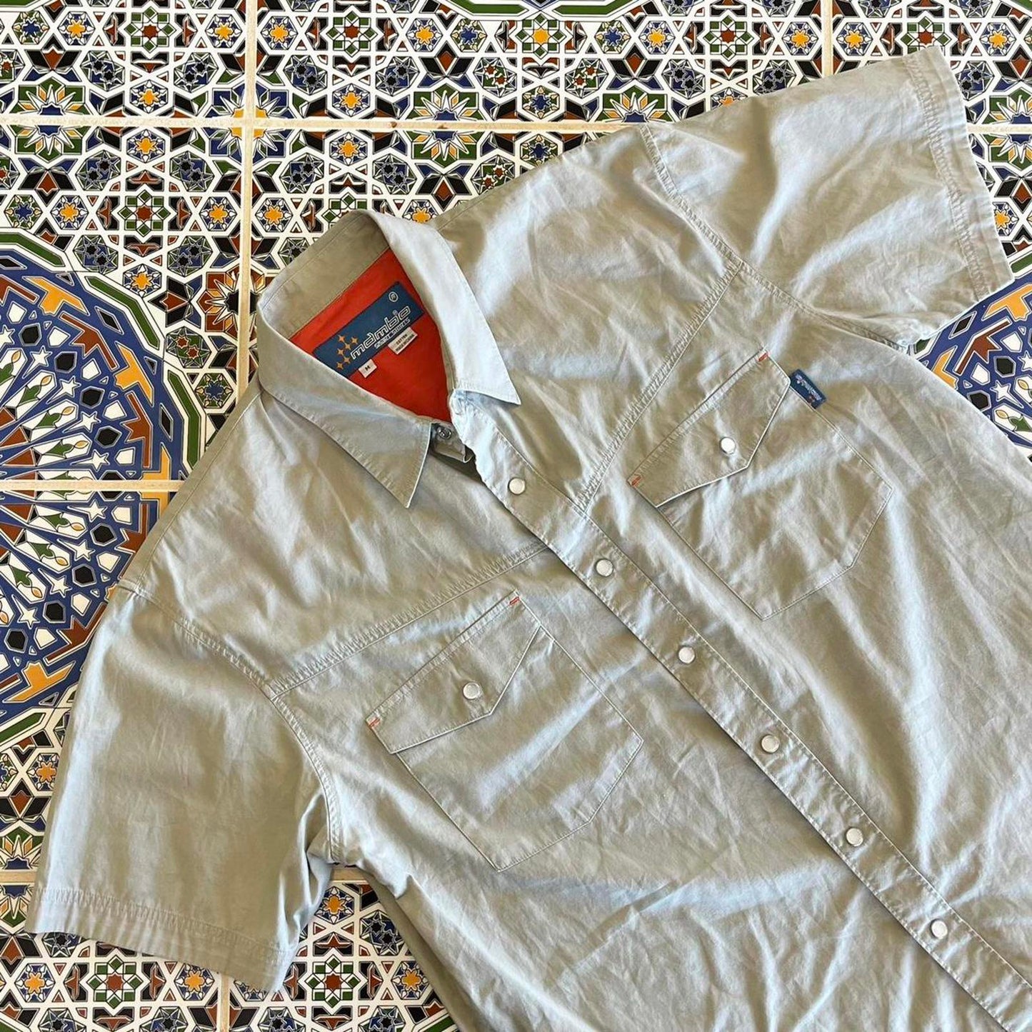 vintage mambo short sleeved button-up shirt