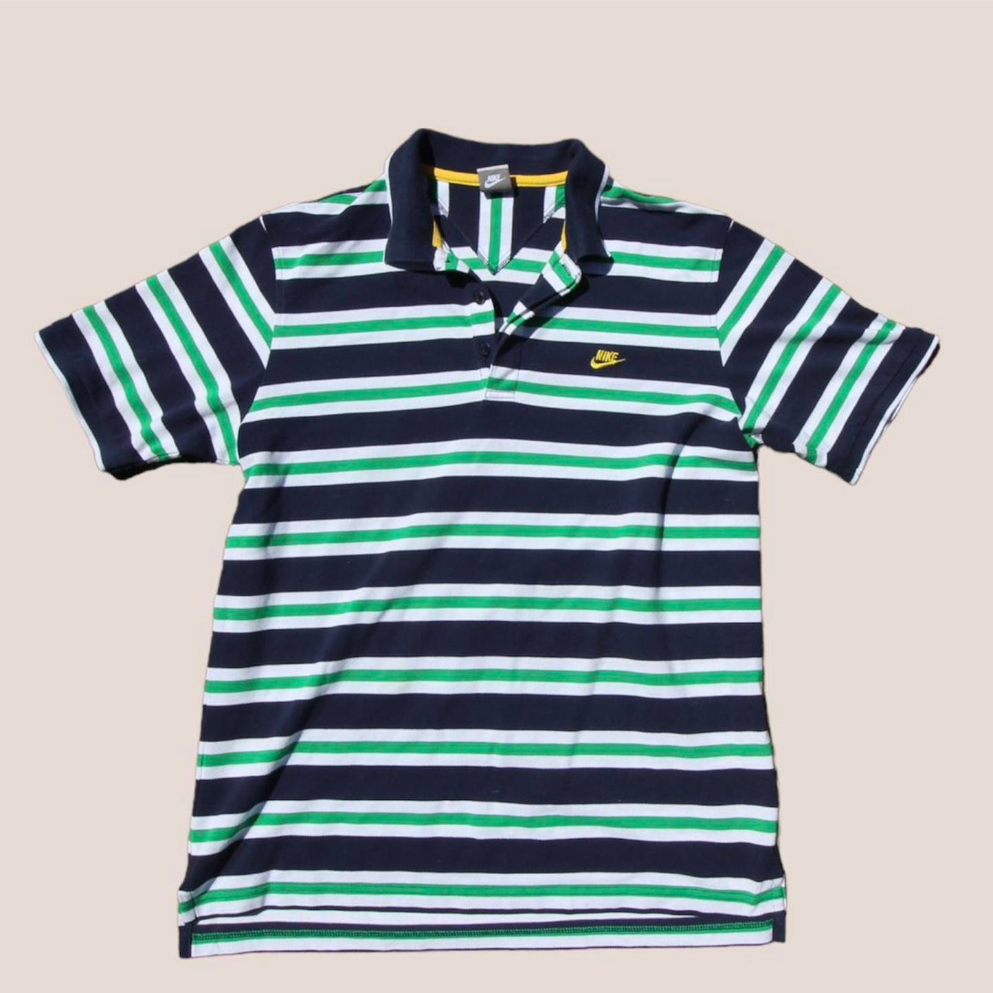 horizontal stripped Nike polo