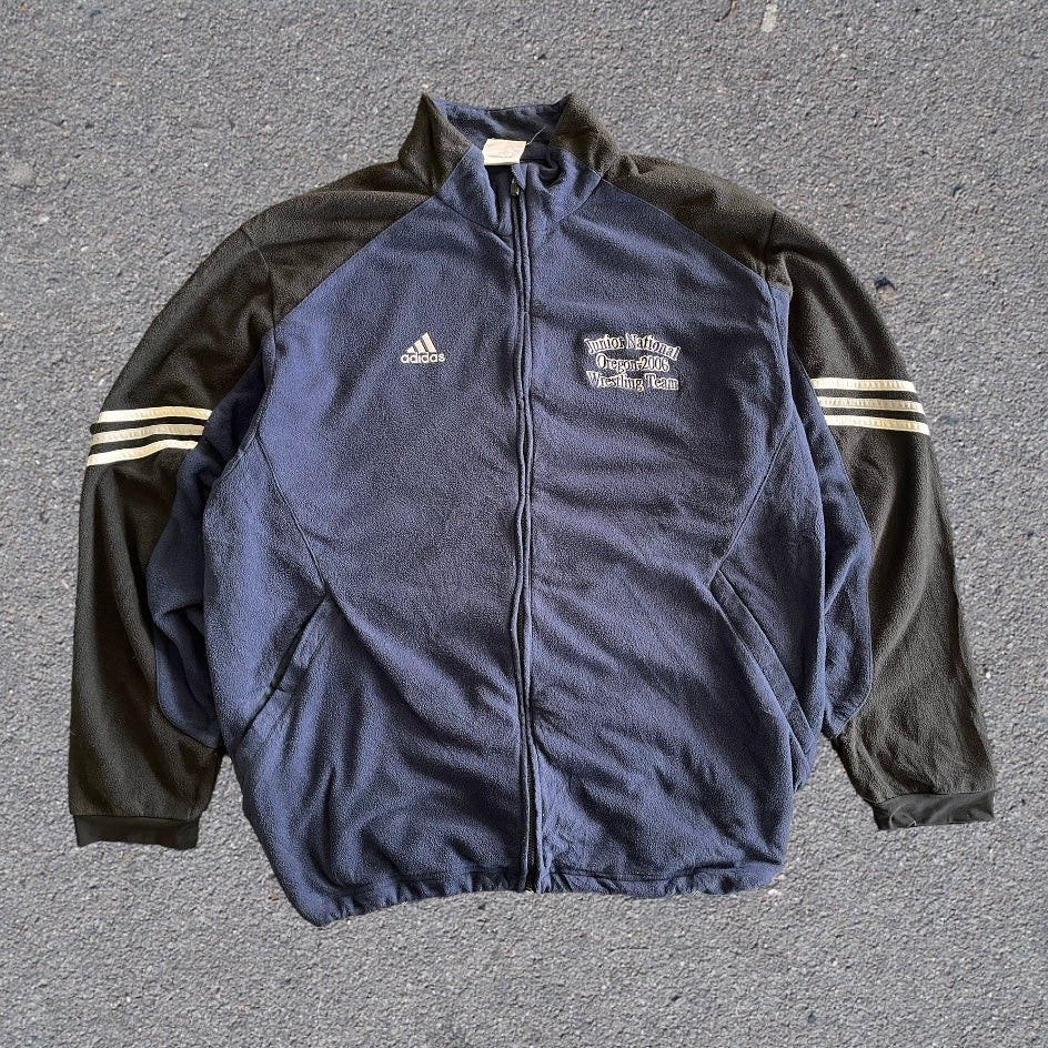 L Adidas 2006 Oregon wrestling team fleece jacket