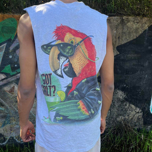 “Got salt? Party parrot” Caribbean soul tank top