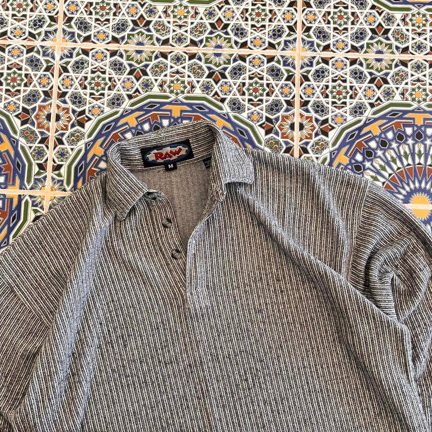 Raw long sleeve polo