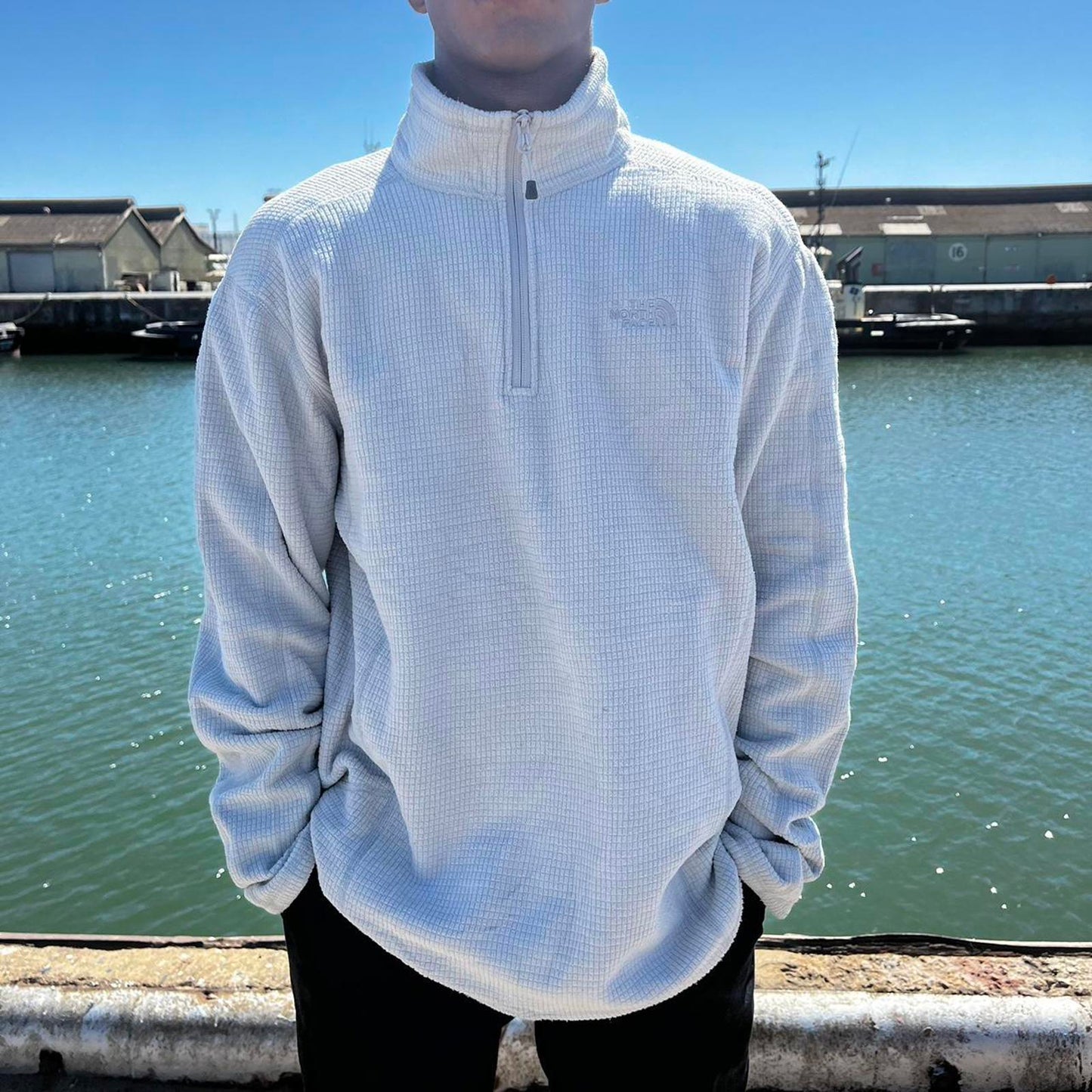 the north face fleece 1/4 zip up jumper