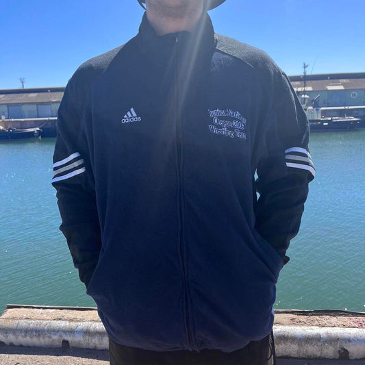 Adidas wrestling fleece sweater jacket