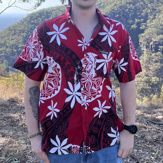 moceam surf short sleeved button up shirt