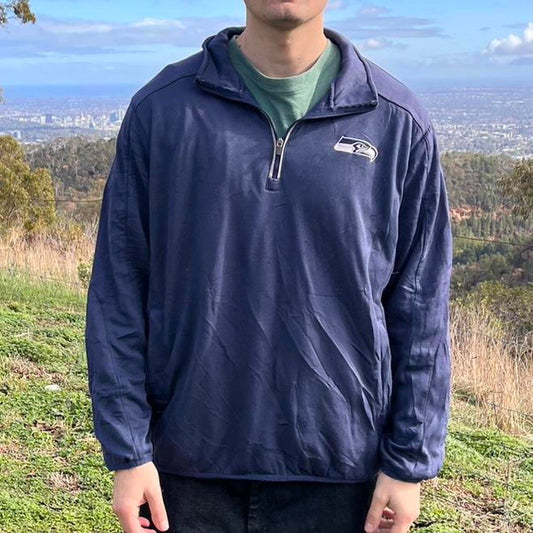 seattle seahawks quarter zip jumper