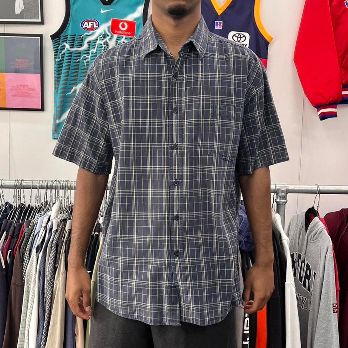 tweed river short sleeved button up shirt