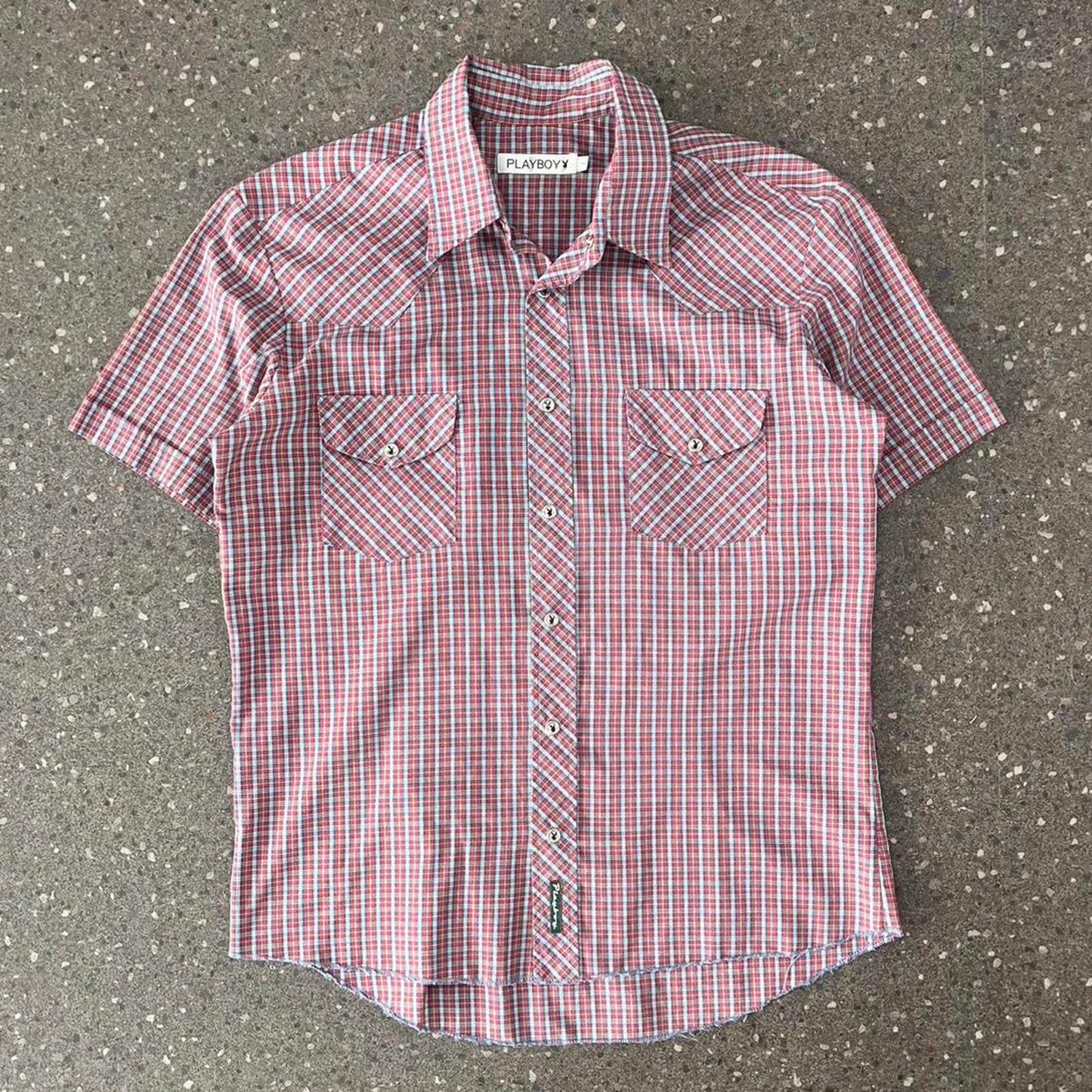 playboy short sleeved button up shirt