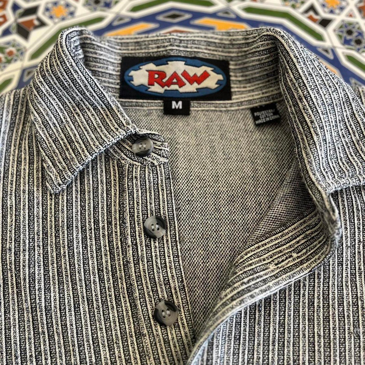 Raw long sleeve polo