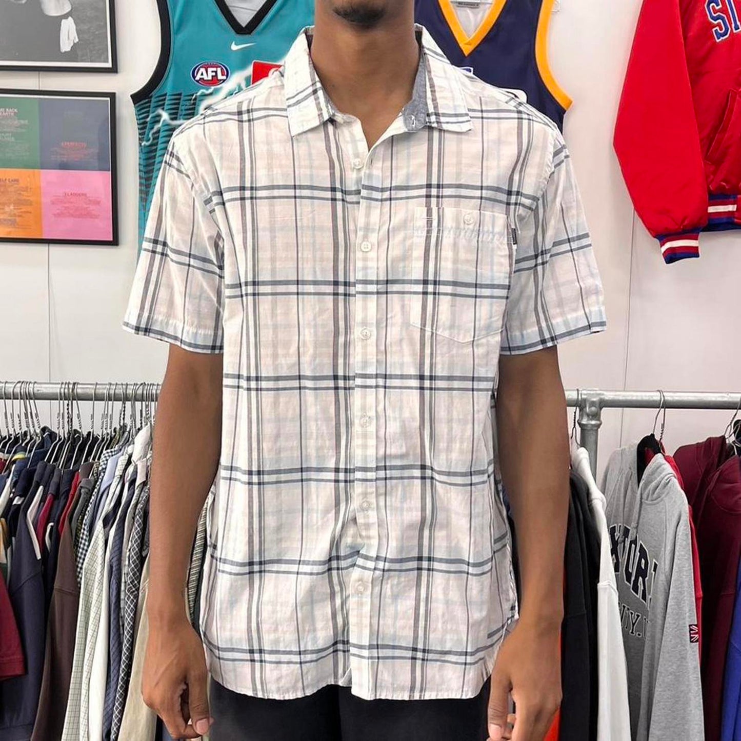 billabong short sleeved button up shirt