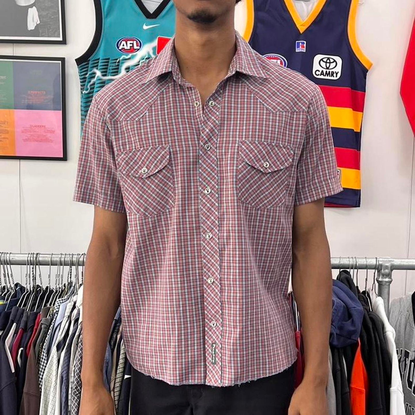 playboy short sleeved button up shirt
