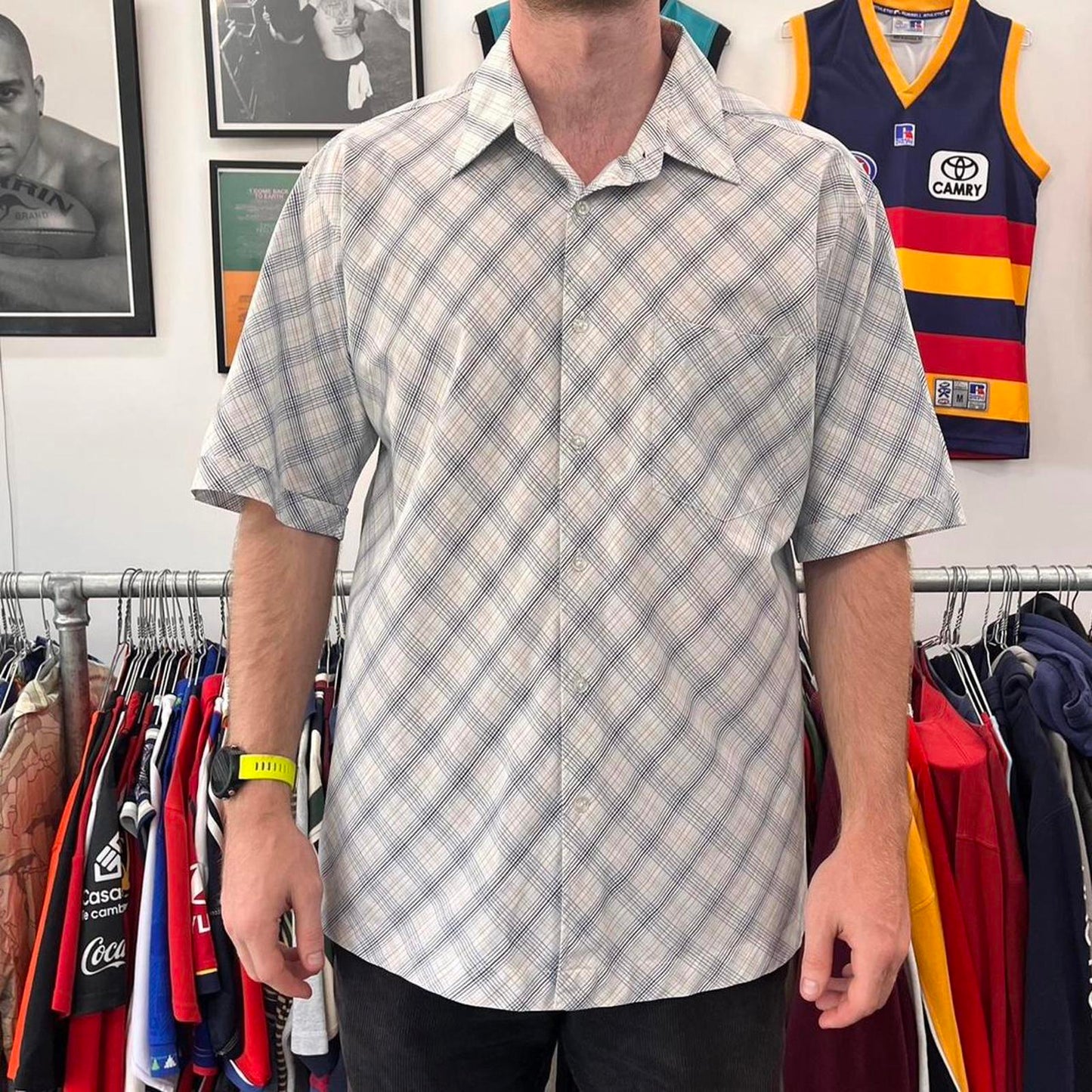 como short sleeved button up shirt