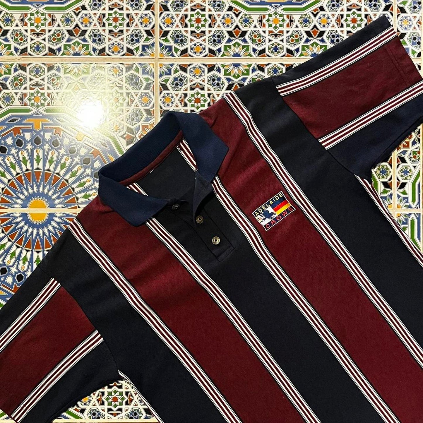 Vintage Adelaide crows stripped polo