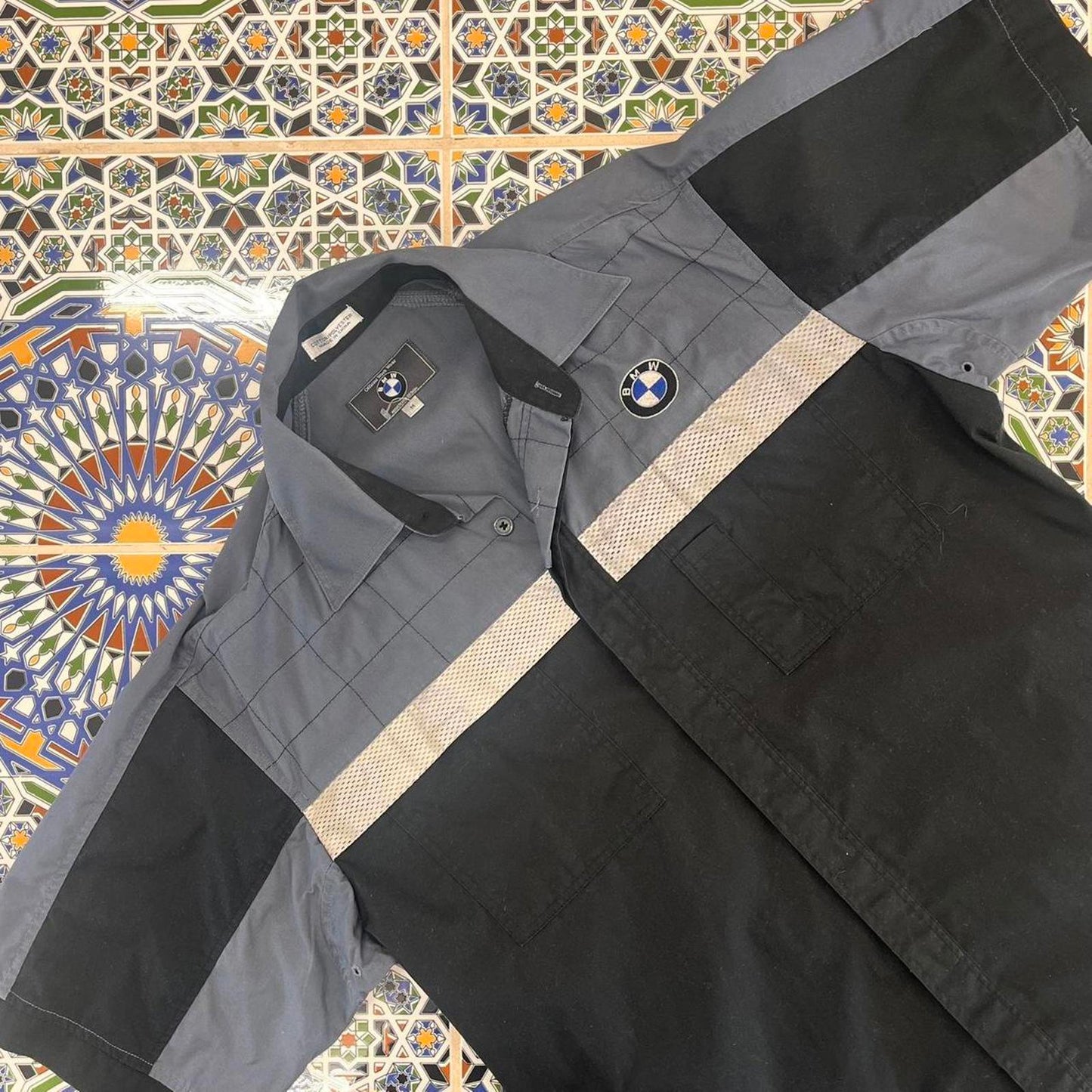 BMW short sleeved button up workshop shirt