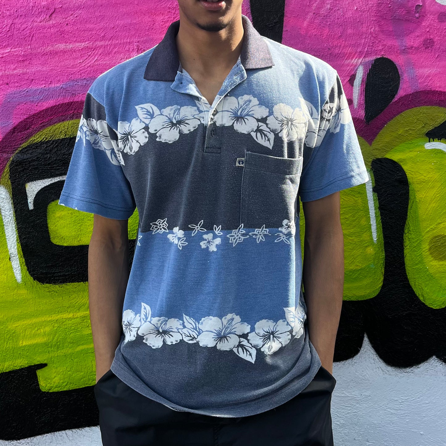 S Hang Ten Hawaiian polo